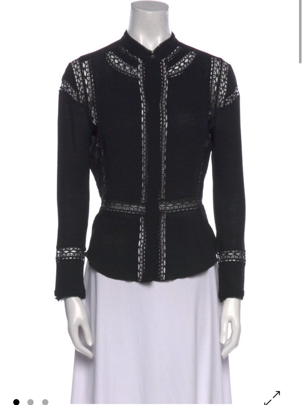 IRO Black Lace-Trim Knit Jacket